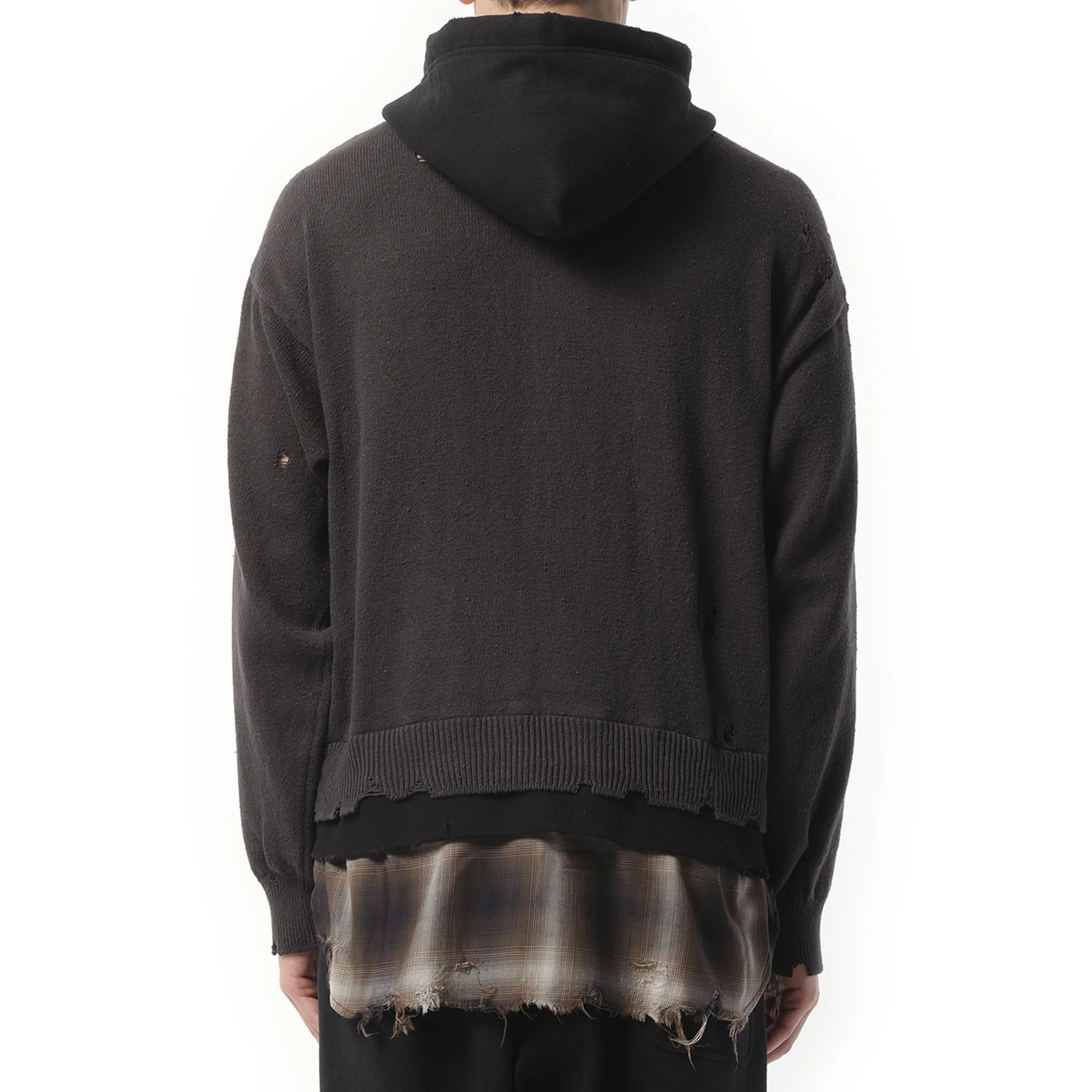 Triple Layered Knit Cardigan in Black